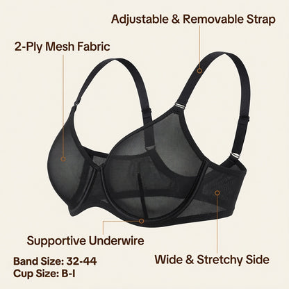 Sheer Mesh Bra – Multiway Unlined Underwire