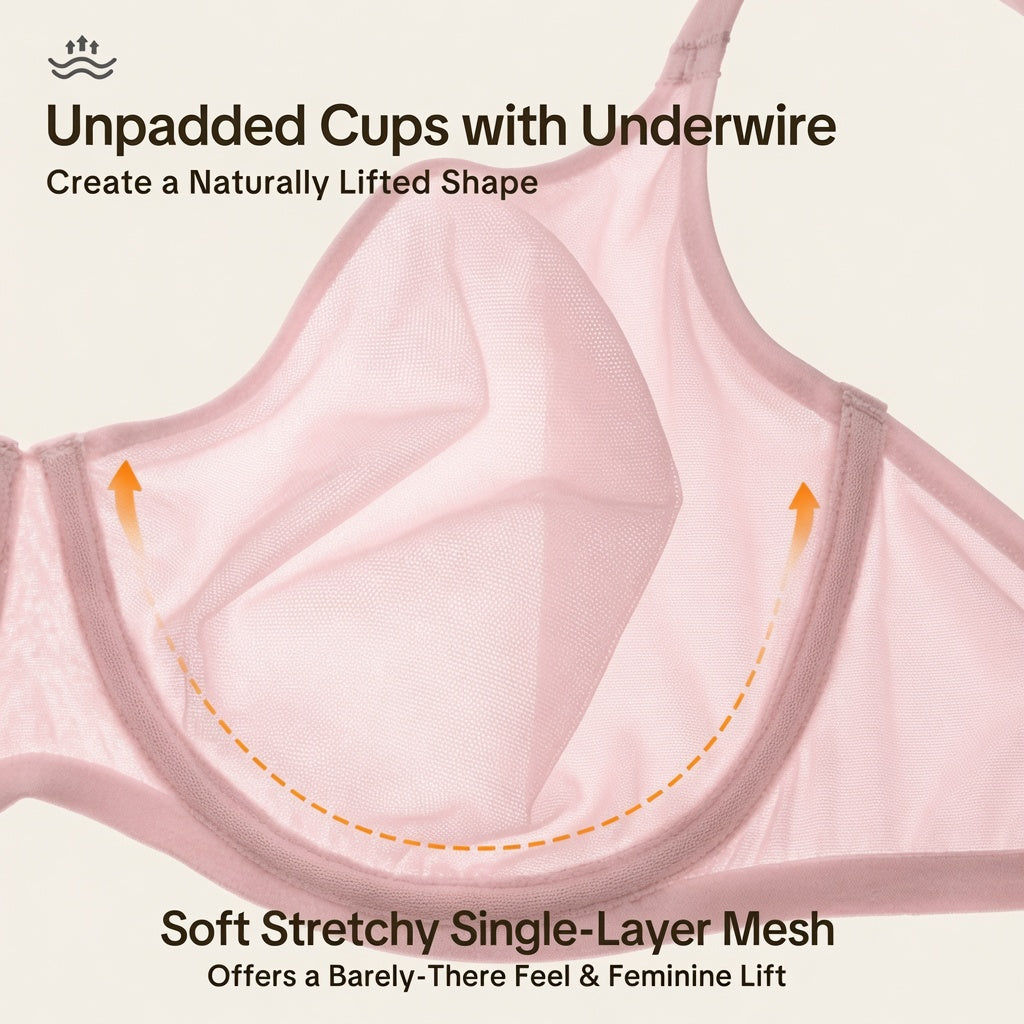 Sheer Mesh Bra – Multiway Unlined Underwire